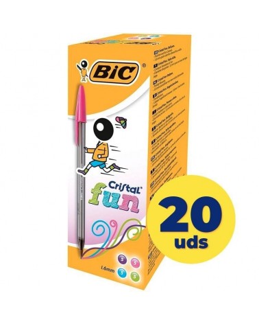 Caja de bolígrafos de tinta de aceite bic cristal fun 895793/ 20 unidades/ colores surtidos