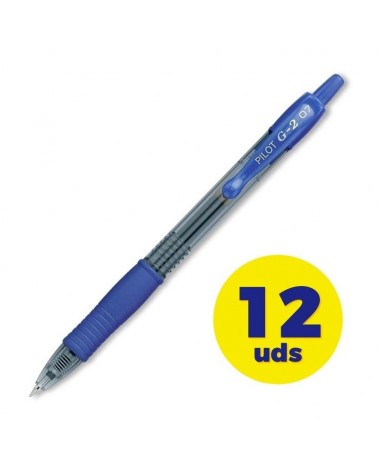 Caja de bolígrafos de tinta de gel retráctil pilot g-2/ 12 unidades/ azules