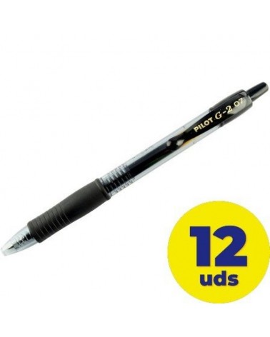 Caja de bolígrafos de tinta de gel retráctil pilot g-2/ 12 unidades/ negros