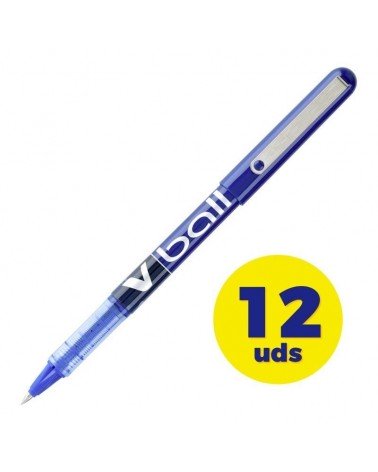 Caja de bolígrafos de tinta líquida pilot v-ball nvb7a/ 12 unidades/ azules