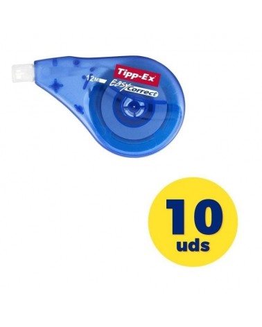 Caja de correctores de escritura en cinta bic tipp-ex easy correct/ 4.2mm x 12m/ 10 unidades