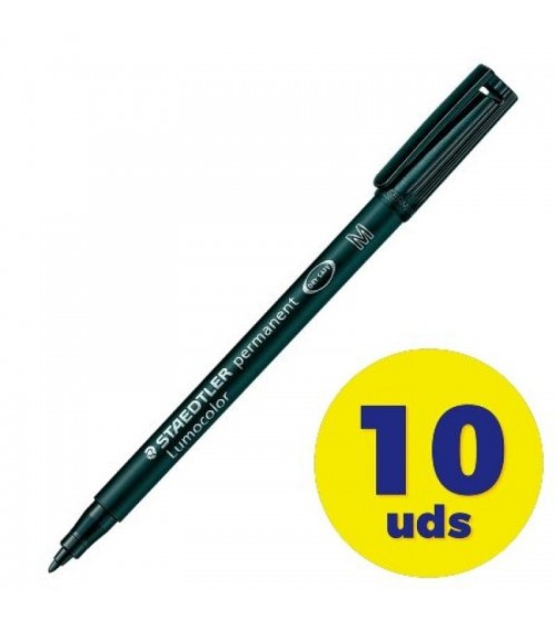 Caja de rotuladores permanentes staedtler lumocolor 317/ 1mm/ 10 unidades/ negros