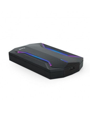 Caja externa gaming para disco duro de 2.5' tooq tqe-2599rgb/ usb 3.1/ sin tornillos