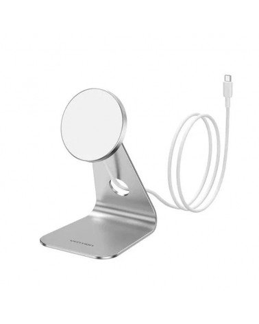 Base de carga inalámbrica/ magsafe vention fghif/ 1m/ 15w/ plateado