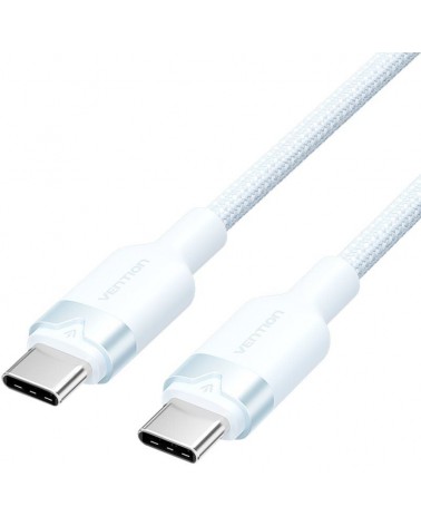 Cable usb 2.0 tipo-c 3a vention trdsf/ usb tipo-c macho - usb tipo-c macho/ hasta 60w/ 480mbps/ 1m/ azul