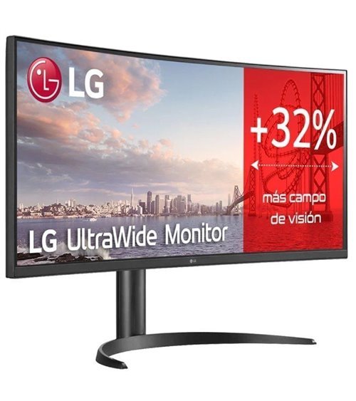 Monitor profesional ultrapanorámico curvo lg 34wq75c-b 34'/ wqhd/ multimedia/ regulable en altura/ negro