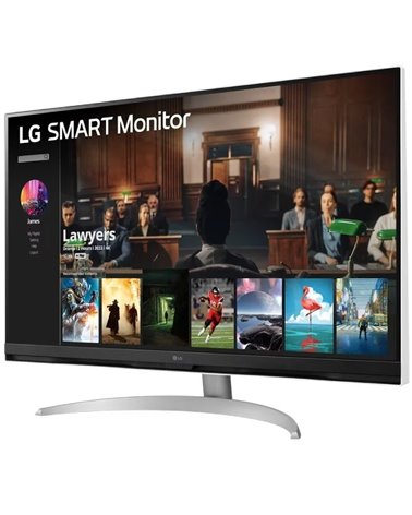 Smart monitor lg 32sq700s-w 31.5'/ 4k/ smart tv/ multimedia/ regulable en altura/ plata y blanco