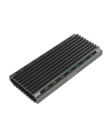 Caja externa para disco ssd m.2 sata/nvme aisens asm2-rgb011gr/ usb 3.2 gen2/ sin tornillos