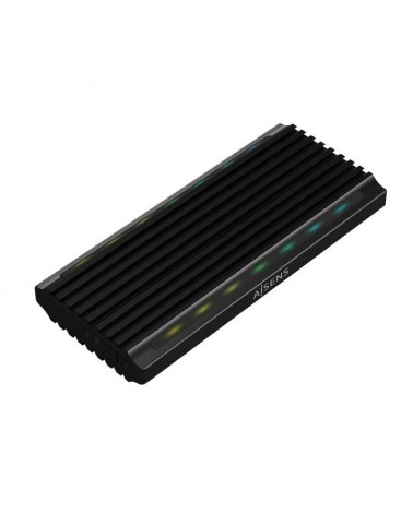 Caja externa para disco ssd m.2 sata/nvme aisens asm2-rgb012b/ usb 3.2/ sin tornillos