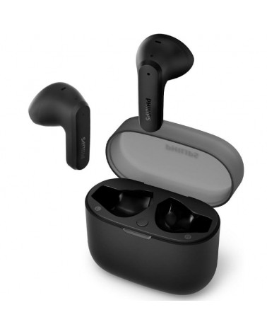 Auriculares bluetooth philips tat2139bk con estuche de carga/ autonomía 7h/ negros