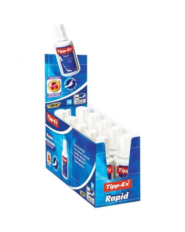 Caja de correctores de escritura líquida bic tipp-ex rapid fluid/ 20ml/ 10 unidades