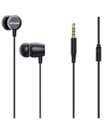 Auriculares intrauditivos aiwa estm-20bk/ con micrófono/ jack 3.5/ negros