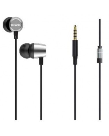 Auriculares intrauditivos aiwa estm-20sl/ con micrófono/ jack 3.5/ plateados