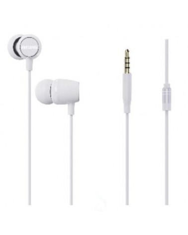 Auriculares intrauditivos aiwa estm-20wt/ con micrófono/ jack 3.5/ blancos
