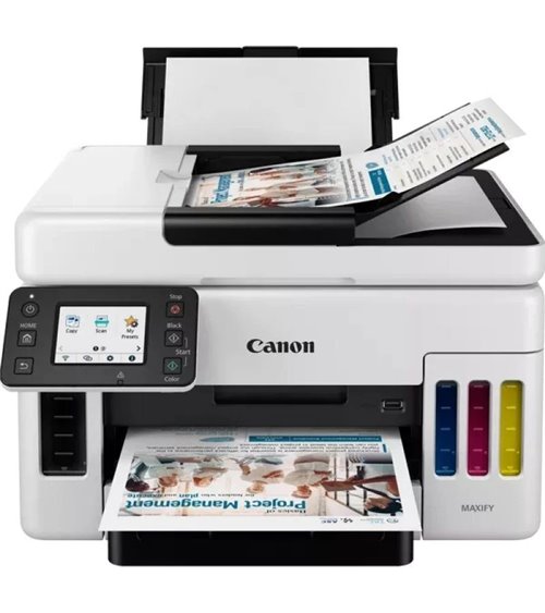 Multifunción recargable canon maxify gx6050 megatank wifi/ dúplex/ blanca