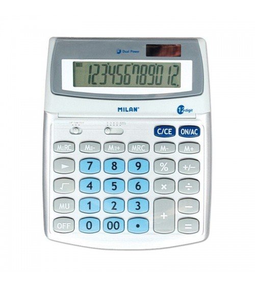 Calculadora milan 152512bl/ gris