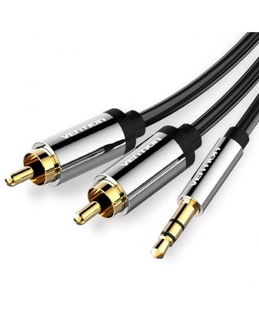 Cable estéreo vention bcfbl/ jack 3.5 macho - 2x rca macho/ 10m/ negro