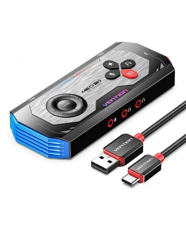 Tarjeta de sonido gaming con amplificador vention cvab0/ usb tipo-c macho - 3xjack 3.5 hembra