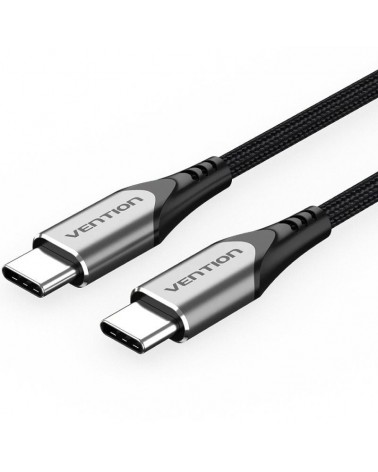 Cable usb 2.0 tipo-c vention tadhg/ usb tipo-c macho - usb tipo-c macho/ hasta 60w/ 480mbps/ 1.5m/ gris