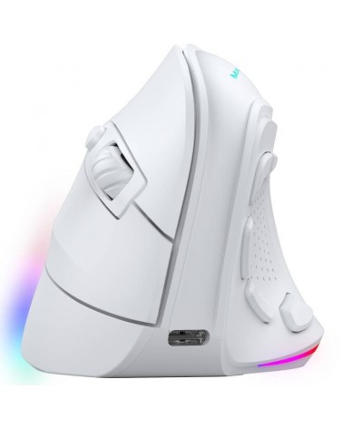 Ratón gaming ergonómico inalámbrico mars gaming mm-sk/ hasta 8400 dpi/ blanco