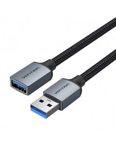 Cable alargador usb 3.0 vention cblhf/ usb macho - usb hembra/ 5gbps/ 1m/ gris