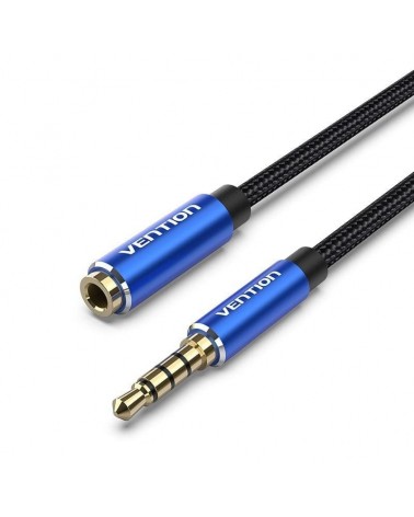 Cable estéreo vention bhcld/ jack 3.5 macho - jack 3.5 hembra/ 50cm/ azul