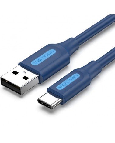 Cable usb 2.0 tipo-c vention coklf/ usb tipo-c macho - usb macho/ hasta 60w/ 480mbps/ 1m/ azul