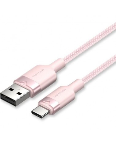 Cable usb 2.0 tipo-c vention ctnpf/ usb tipo-c macho - usb macho/ hasta 60w/ 480mbps/ 1m/ rosa
