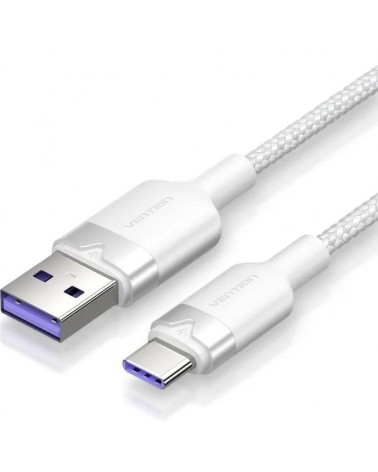 Cable usb 2.0 tipo-c vention ctowf/ usb tipo-c macho - usb macho/ hasta 100w/ 480mbps/ 2m/ blanco