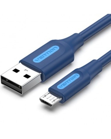 Cable usb 2.0 vention collf/ usb macho - microusb macho/ hasta 60w/ 480mbps/ 1m/ azul