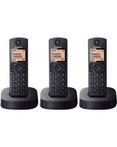 Teléfono inalámbrico panasonic kx-tgc313sp/ pack trío/ negro