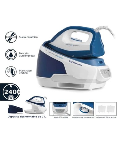 Centro de planchado orbegozo vp 8600/ 2400w/ depósito de agua 2l