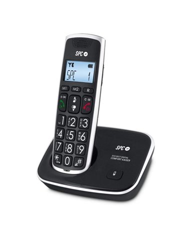 Teléfono inalámbrico spc comfort kaiser 7609n/ pack duo/ negro