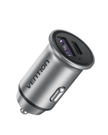 Cargador de coche vention fffh0/ 1xusb-tipo c/ 1xusb/ 30w
