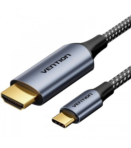 Cable conversor hdmi 2.0 4k vention crhhac/ usb tipo-c macho - hdmi macho/ 1.8m/ negro