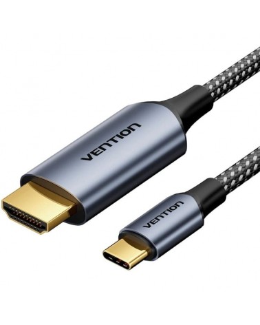 Cable conversor hdmi 2.0 4k vention crhhac/ usb tipo-c macho - hdmi macho/ 1.8m/ negro