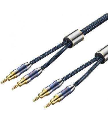 Cable estéreo vention blbli/ 2x banana macho - 2x banana macho/ 3m/ azul y negro