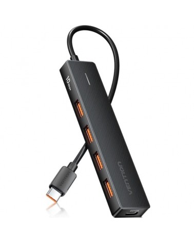 Hub usb 3.2 vention chjbb/ 4xusb/ 1xusb tipo-c/ 15cm