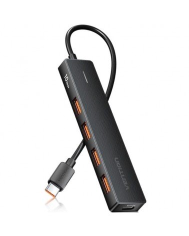 Hub usb 3.2 vention chjbb/ 4xusb/ 1xusb tipo-c/ 15cm