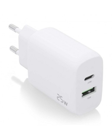 Cargador de pared aisens a110-0758/ 1xusb tipo-c/ 1xusb/ 25w