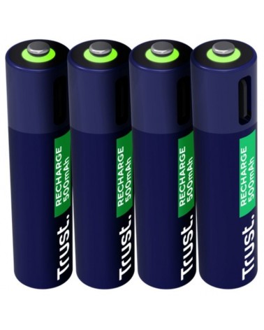 Pack de 4 pilas aaa trust 25671/ recargables