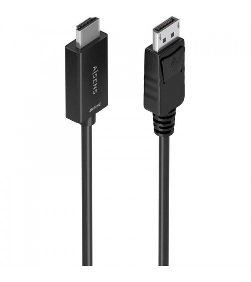 Cable conversor aisens a125-0891/ displayport macho - hdmi macho/ 60cm/ negro