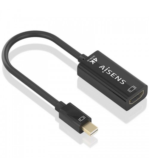 Cable conversor aisens a125-0904/ mini displayport macho - hdmi hembra/ 15cm/ negro