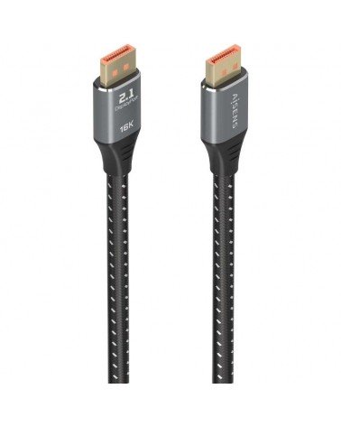 Cable displayport 2.1 16k aisens a158-0902/ displayport macho - displayport macho/ 80gbps/ 1.5m/ negro