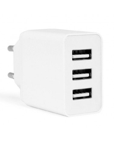 Cargador de pared orbegozo en 1100/ 3xusb/ 3.4a