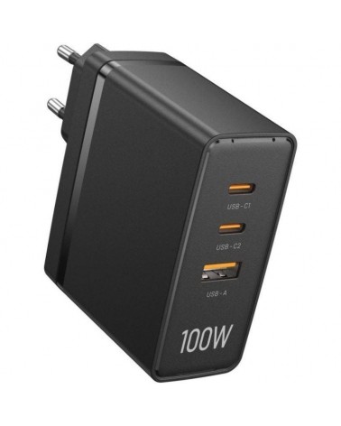 Cargador de pared vention fegb0-eu/ 2xusb tipo-c/ 1xusb/ 100w