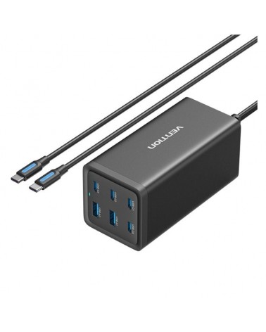 Cargador de pared vention fenb0-eu/ 4xusb tipo-c/ 2xusb/ 200w