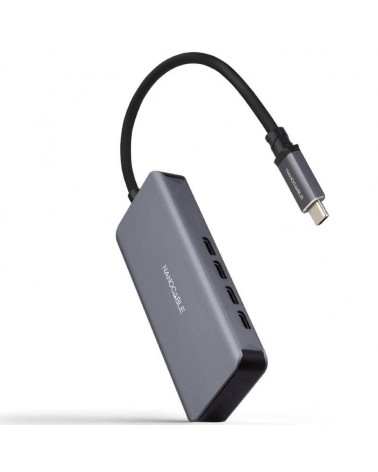 Hub usb tipo-c nanocable 10.16.4504/ 4xusb tipo-c/ gris