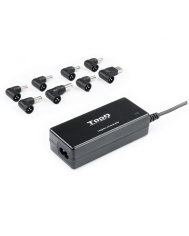 Cargador de portátil tooq tqlc-65bs02at/ 65w/ automático/ 8 conectores/ voltaje 18.5-20v/ 1 usb