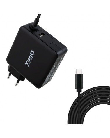 Cargador de portátil tooq tqlc-usbc65pd usb tipo-c/ 65w/ automático/ voltaje 5-20v/ 1x usb